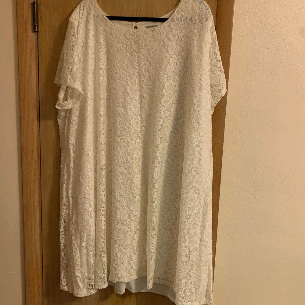 White Lace Shift Dress
